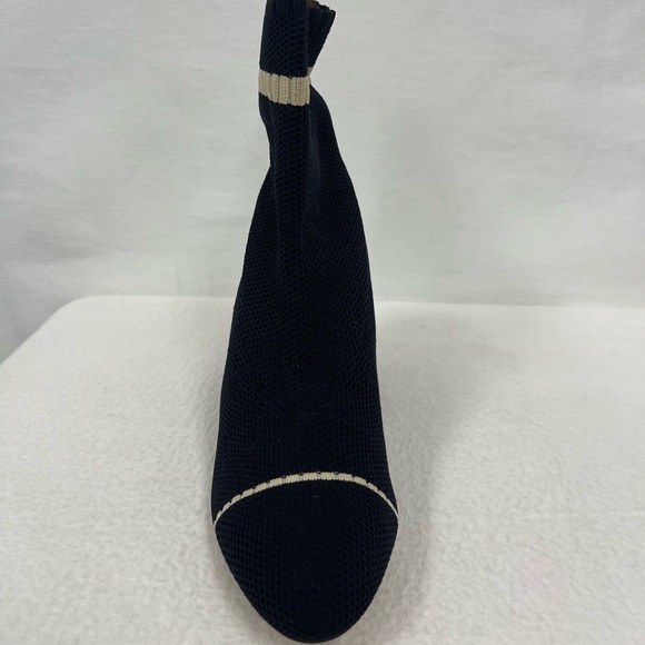Tabitha Simmons Black Knit Stretch Comfort Anna Almond Toe Block Heels 8 NWT - Picture 6 of 12